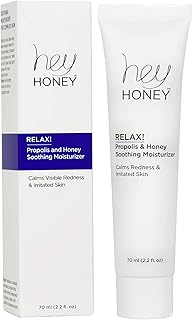 Hey Honey Skincare Relax, Fast Acting Rosacea Treatment & Redness Relief - Dermatologically Tested Calming Moisturizer For Sensitive Skin Oil- Free with Honey & Propolis Anti-Aging Benefits | 2.2 Oz