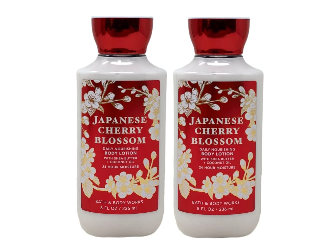 Bath & Body Works Japanese Cherry Blossom Body Lotion Shea Butter + Vitamin E 8.0 Oz (Pack of 2)