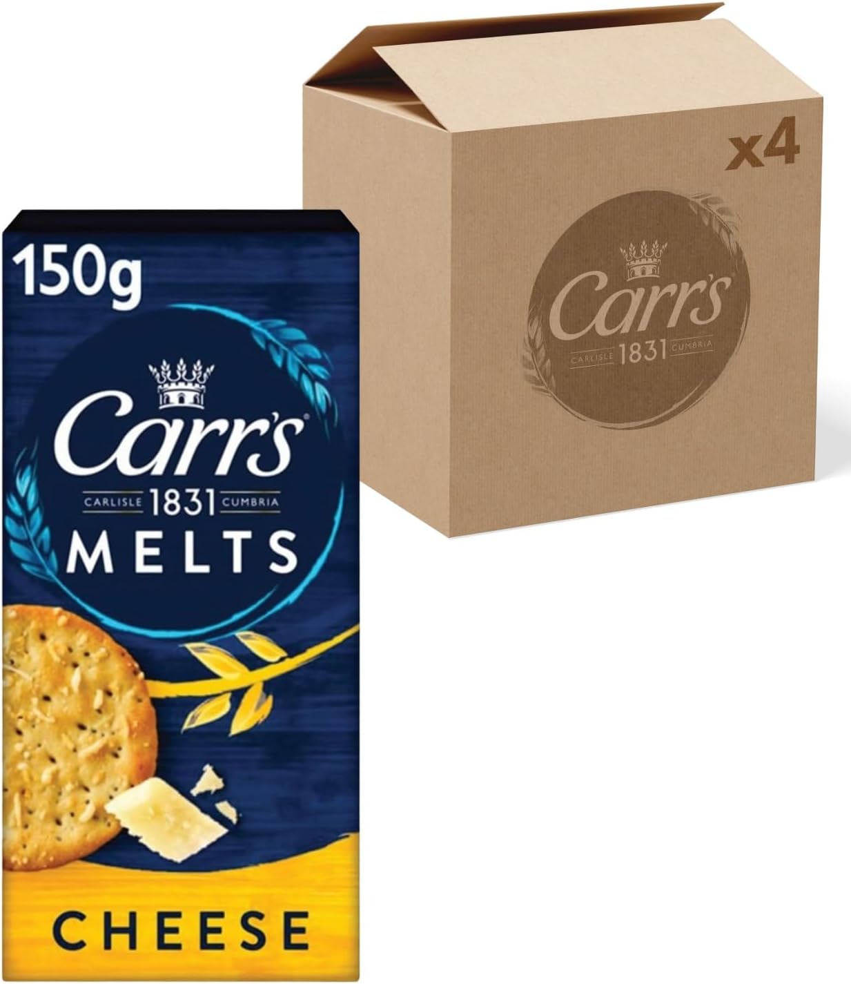 Carr's Melts Cheese Crackers, 150 g (Pack of 4)