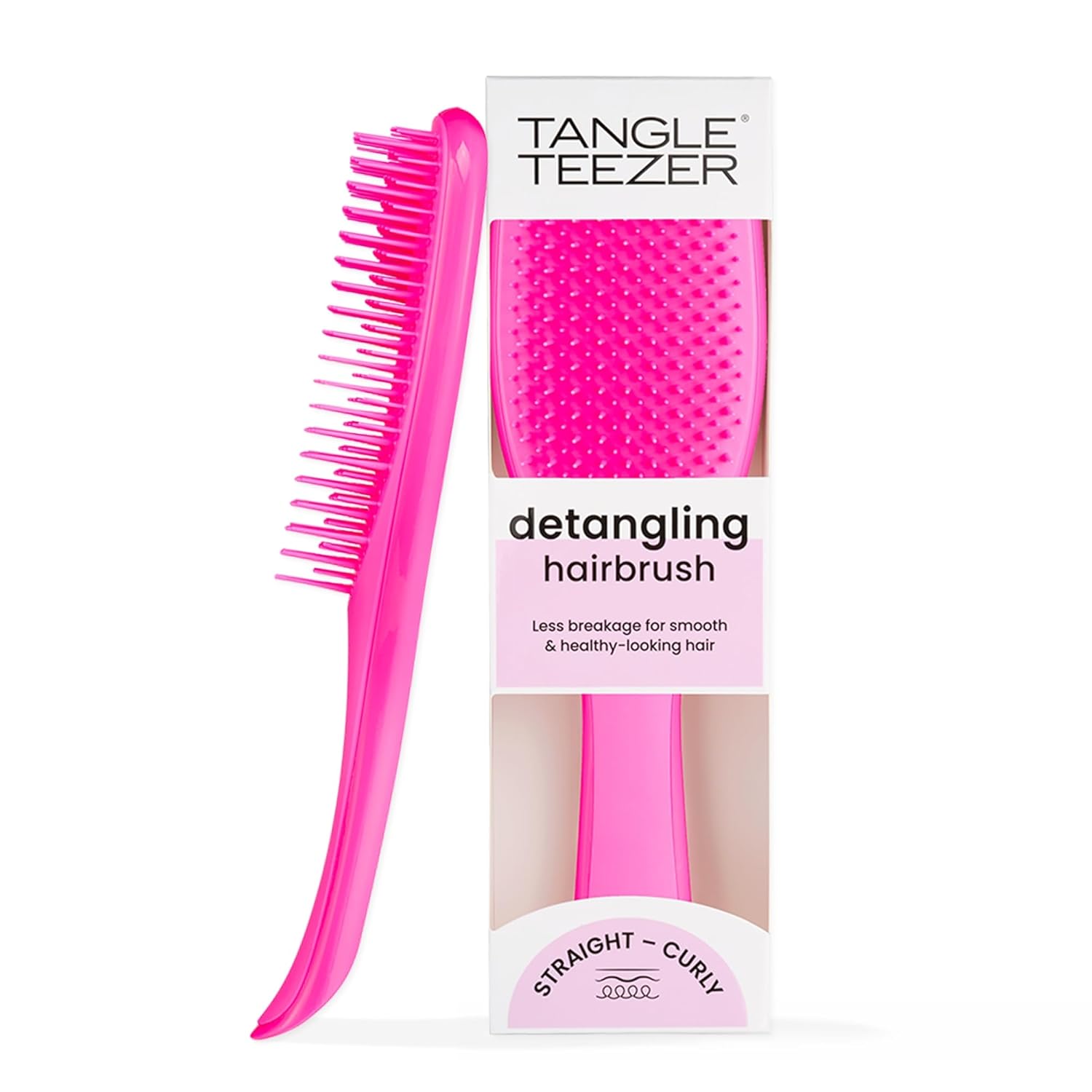 Tangle Teezer Ultimate Detangler Brush for Wet & Dry Hair, Eliminates Knots & Reduces Breakage for All Hair Types, Runway Pink