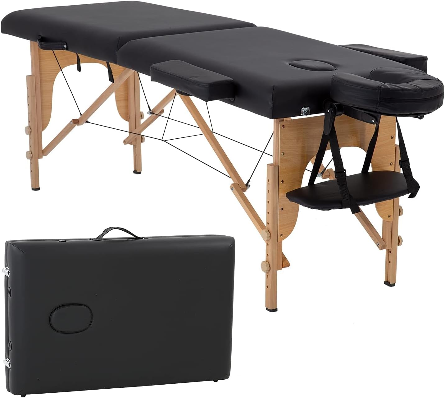 BestMassage Massage Bed Portable Massage Table 24 inche Wide Lash Bed Heigh Adjustable 2 Folding Spa Table with Non-Woven Bag for Spa Footmassage Facial CareSpa Tattoo