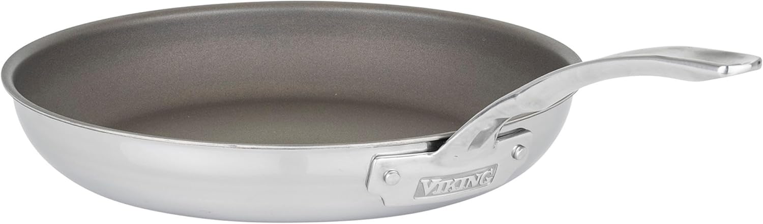 Viking PureGlide Pro 3-Ply Nonstick Frying Pan, Made without PFAS, 12-Inch Induction Cookware, Metal Utensil Safe Titanium Nonstick Surface, Oven Safe to 600F