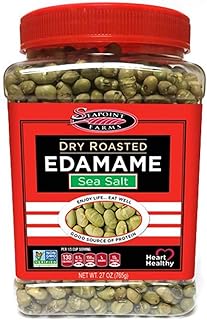 Seapoint Farms Dry Roasted Edamame, Sea Salt, Vegan, Gluten-Free, Kosher, and Non-GMO, Crunchy Snack for Healthy Snacking, 27oz. Jar
