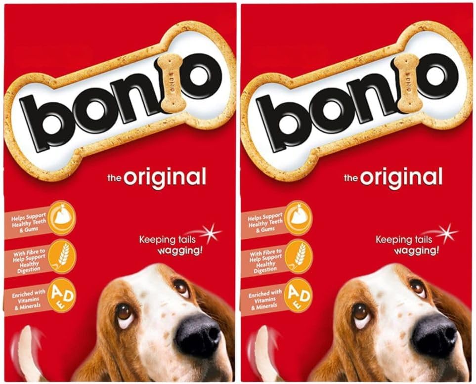 Bonio Dog Biscuits 650g x 2 - Dry Food for Adult Dogs Crunchy Pet Snack Treat Minerals Vitamins for Gums Teeth Digestive Health with Welari Thank You Card | (2pack)