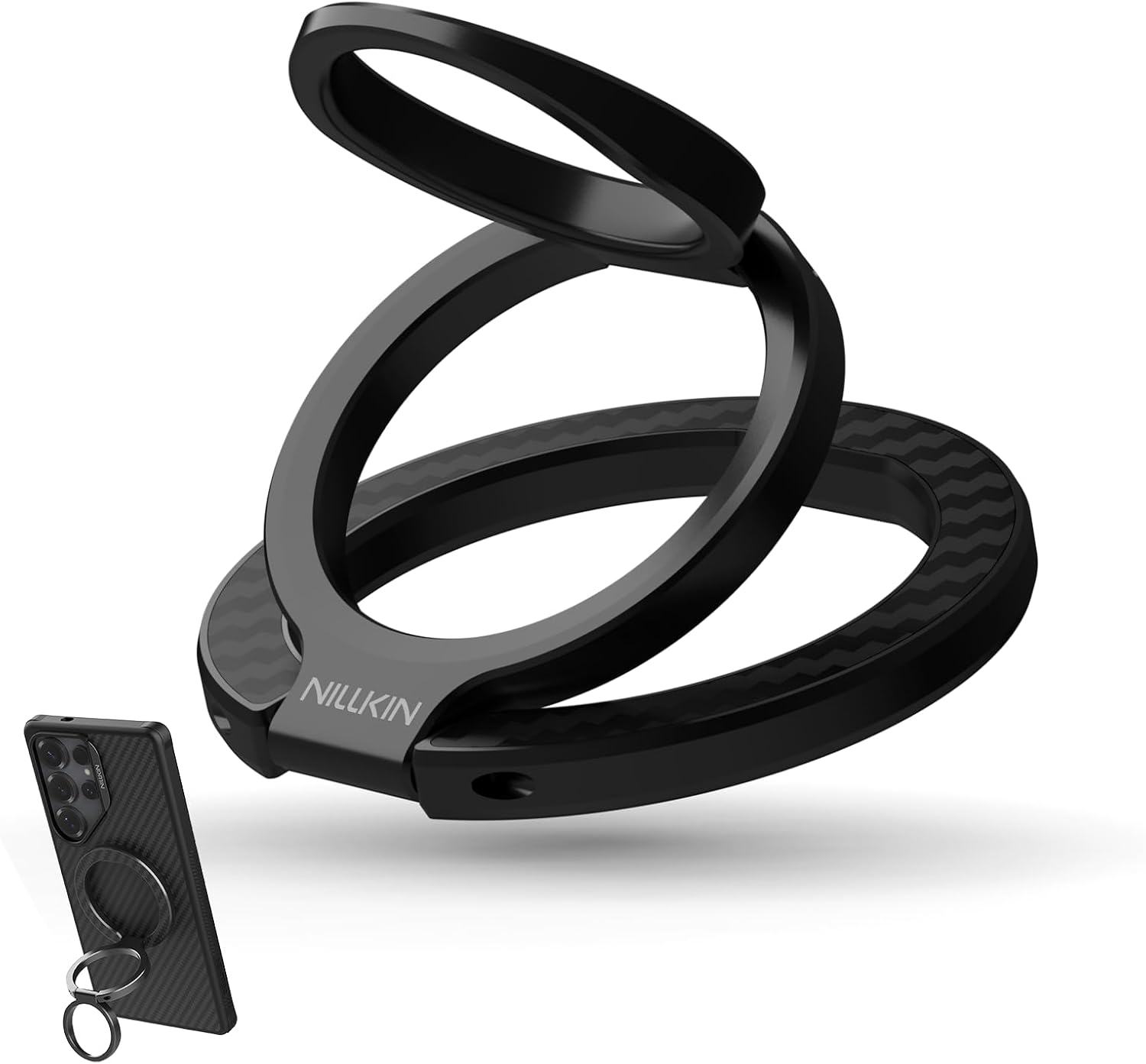 Nillkin MagSafe Phone Grip Ring Holder for Double Sided Magnet, Removable Magnetic Phone Ring Holder with Stand for iPhone 16/15/Pixel MagSafe Case, Lauren Fiber, Magsafe Ring Stand, Phone Kickstand