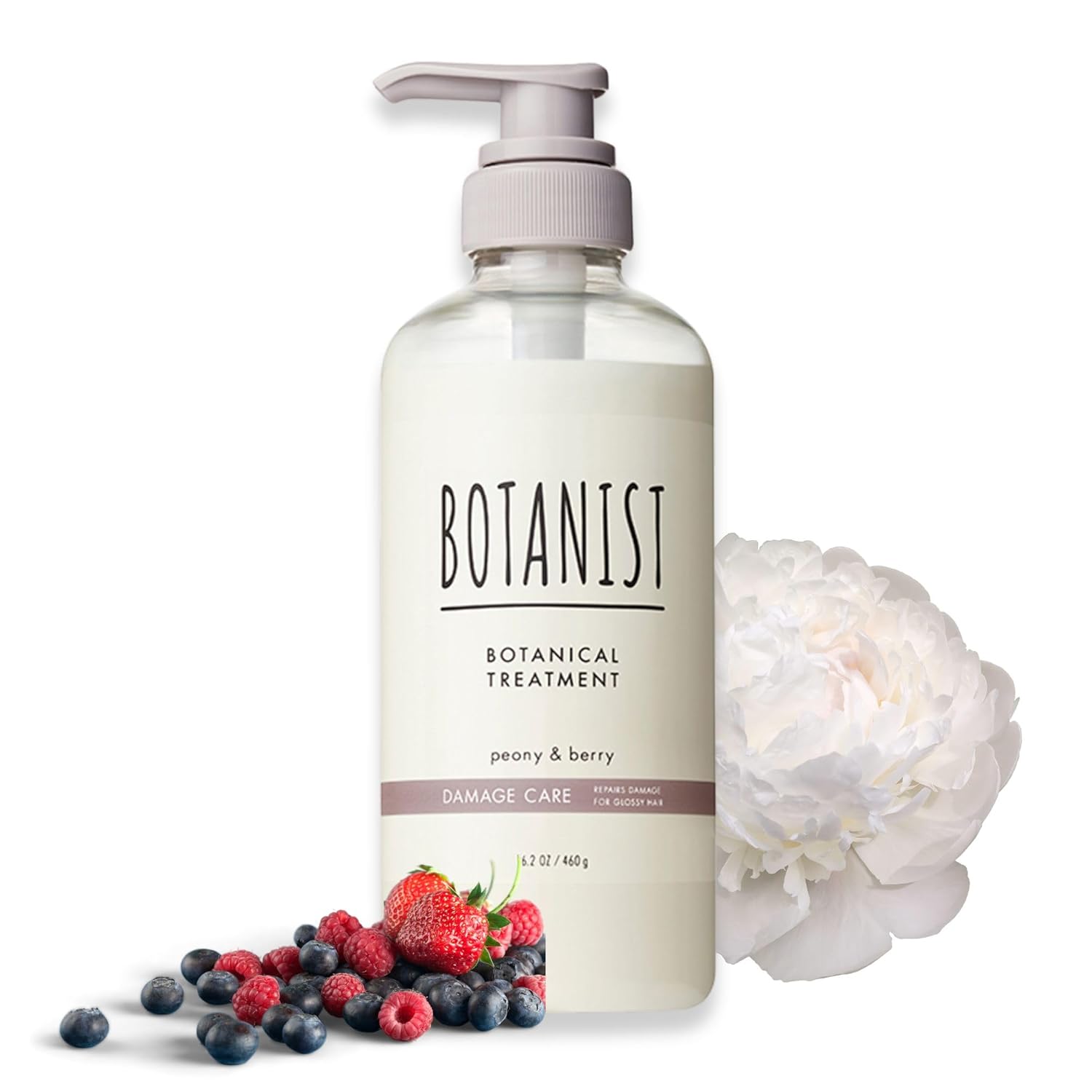Botanist Moisturizing Hair Conditioner Treatment, Organic & Natural Japanese Haircare with Pump for Dry & Frizzy Hair, Botanical Scalp Treatment, Damage Care Peony & Berry, Damage Care, 16.2 Oz/460g