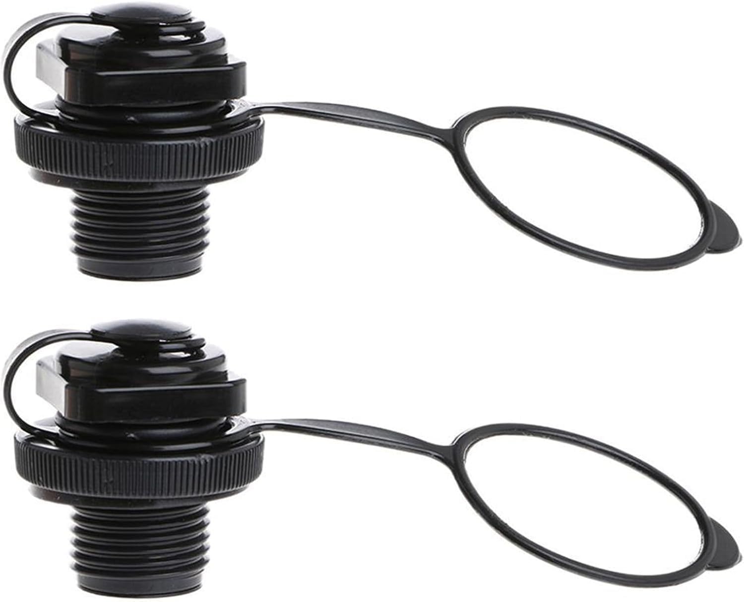 Rosojodg 2Pcs Black Air Valve Inflatable Kayak Screw Air Valve Spiral Air Plugs Replacement Raft Canoe Airbed PVC Boat Gloves Drysuits Kayaking Water Sports Kayak Accessories