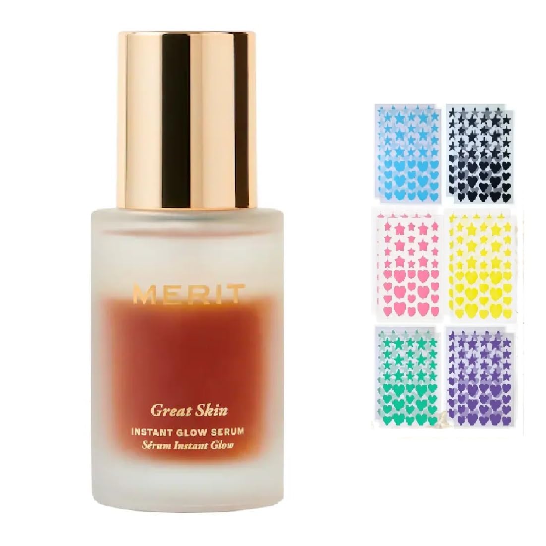 M Great Skin Instant Glow Serum with Niacinamide and Hyaluronic Acid (1.69 oz / 50 ml) + Bonus Acne Patch (36 Pieces) Tea Tree Oil Facial Water Gel