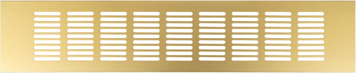 Repa Market Designer Ventilation Grille Gold 400 x 80mm / 15.75" x 3.15" Inch – Decorative Aluminum Air Vent Cover for Cabinet, Door, Floor – Elegant Furniture Vent Register – Modern Air Return Grille