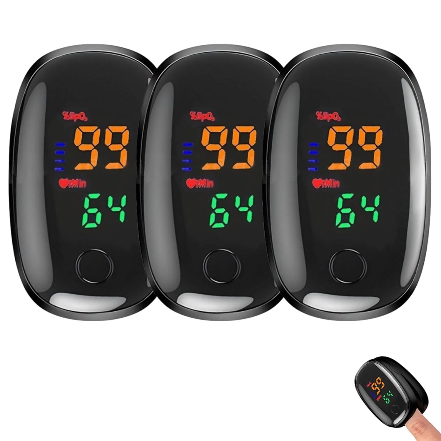 A Non Invasive for Meter-Glucose monitor no pricking glucose meters, 2025 Upgraded Blood Sugar Monitors for Home or Outdoor Use-3PCS-Black