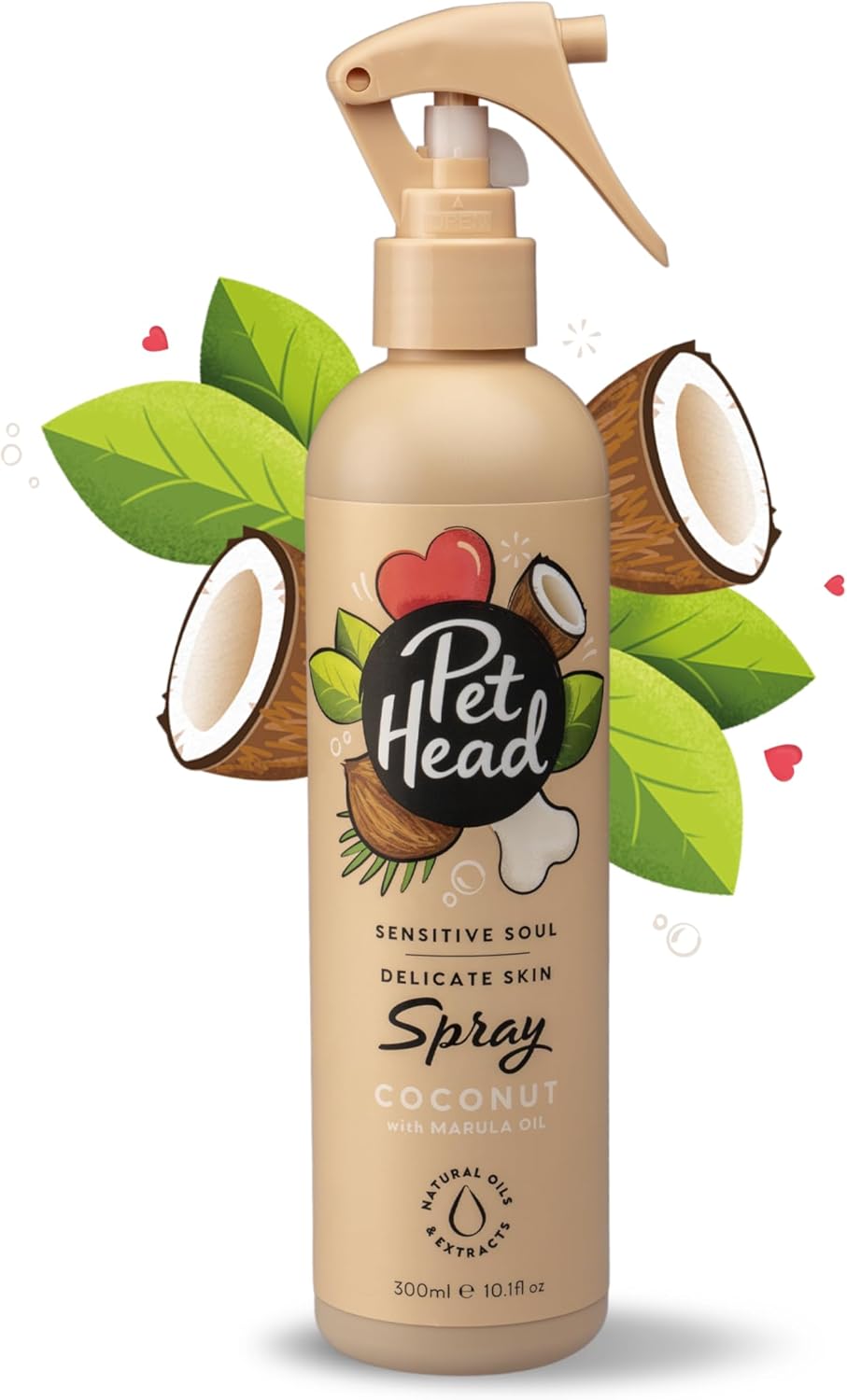 Pet Head Sensitive Soul Dog Deodoriser Spray | Coconut Scent | Professional Waterless Pet Grooming Spray for Dogs with Sensitive Skin | Vegan | Gentle Formula for Puppies | 300ml