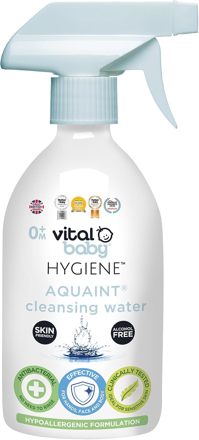 Vital Baby Aquaint Cleansing Water 500ml | Hypoallergenic, Antibacterial