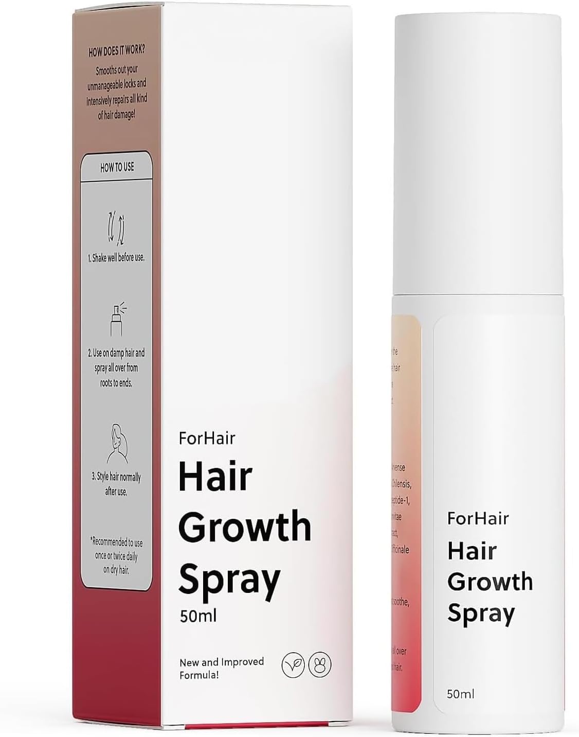 Hair Growth Oil Spray, Advanced Natural Hair Growth Oil -Non-greasy, Promotes Thicker Natural Hair, Damage Repair, Loss Prevention, Ideal for Dry Scalp,50ml(1pc)