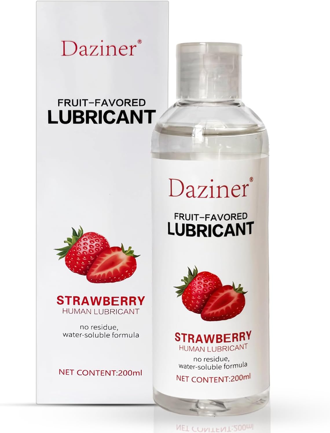 DAZINER Strawberry Flavoured Lube Intimate Gel 200ml, Massage Oil lubricants & Licks lube for Women Water Based lubricating Gel for Women Sex lube (Strawberry)