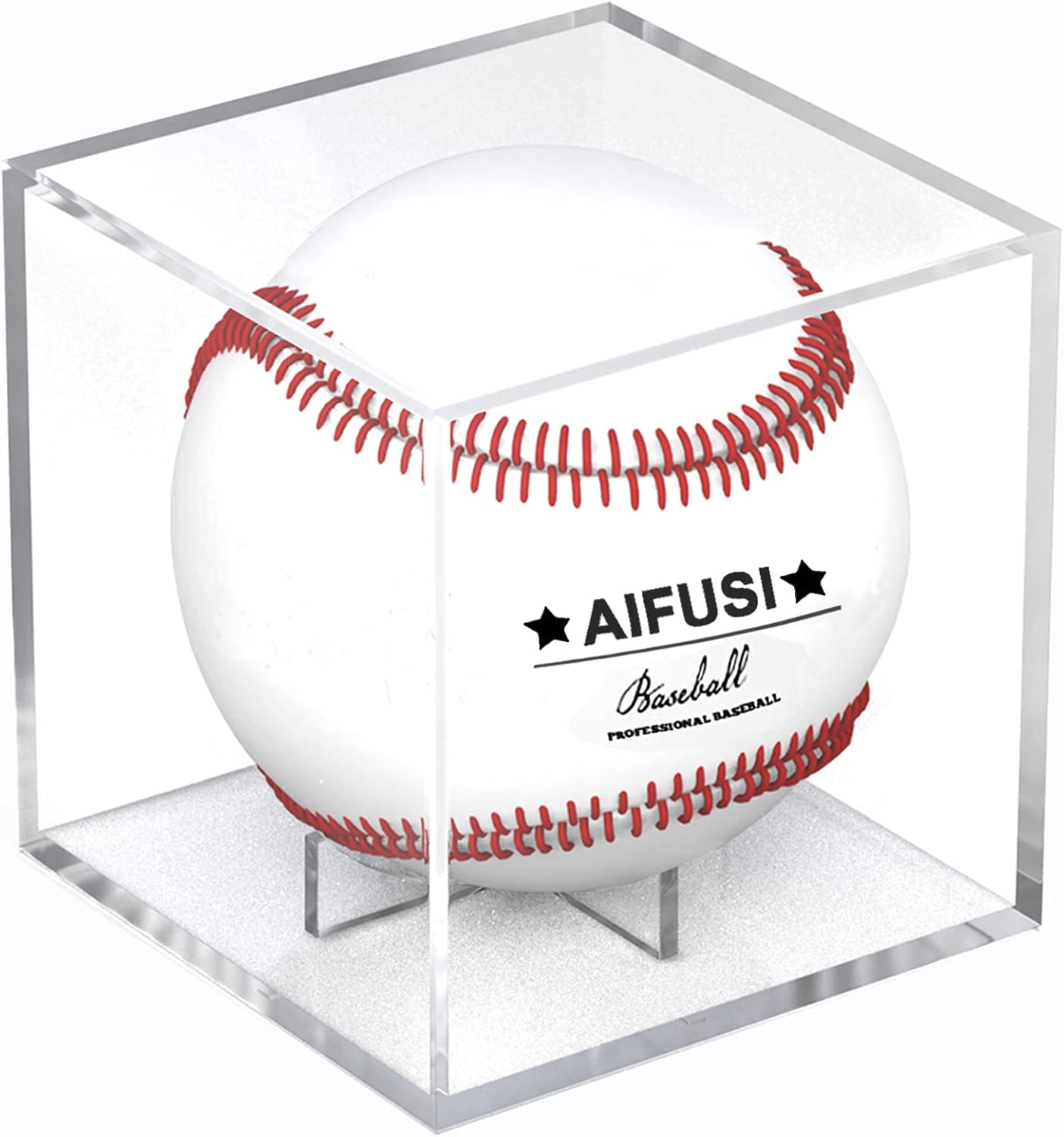 Baseball Display Case, UV Protected Acrylic Cube Baseball Holder Square Clear Box Memorabilia Display Storage Sports Official Baseball Autograph Display Case - Fits Official Size Ball(2 Pack