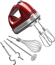 KitchenAid 9-Speed Digital Hand Mixer with Turbo Beater II Accessories and Pro Whisk - Candy Apple Red