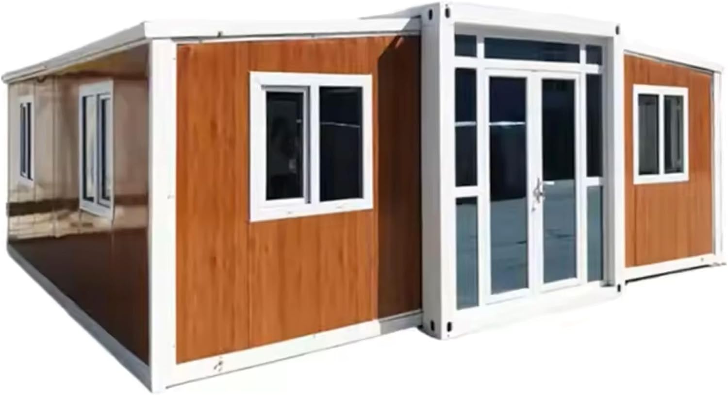 Generic Expandable Prefab House - 3 Bedrooms, 20 x 20 FT, Brown Metal Family House