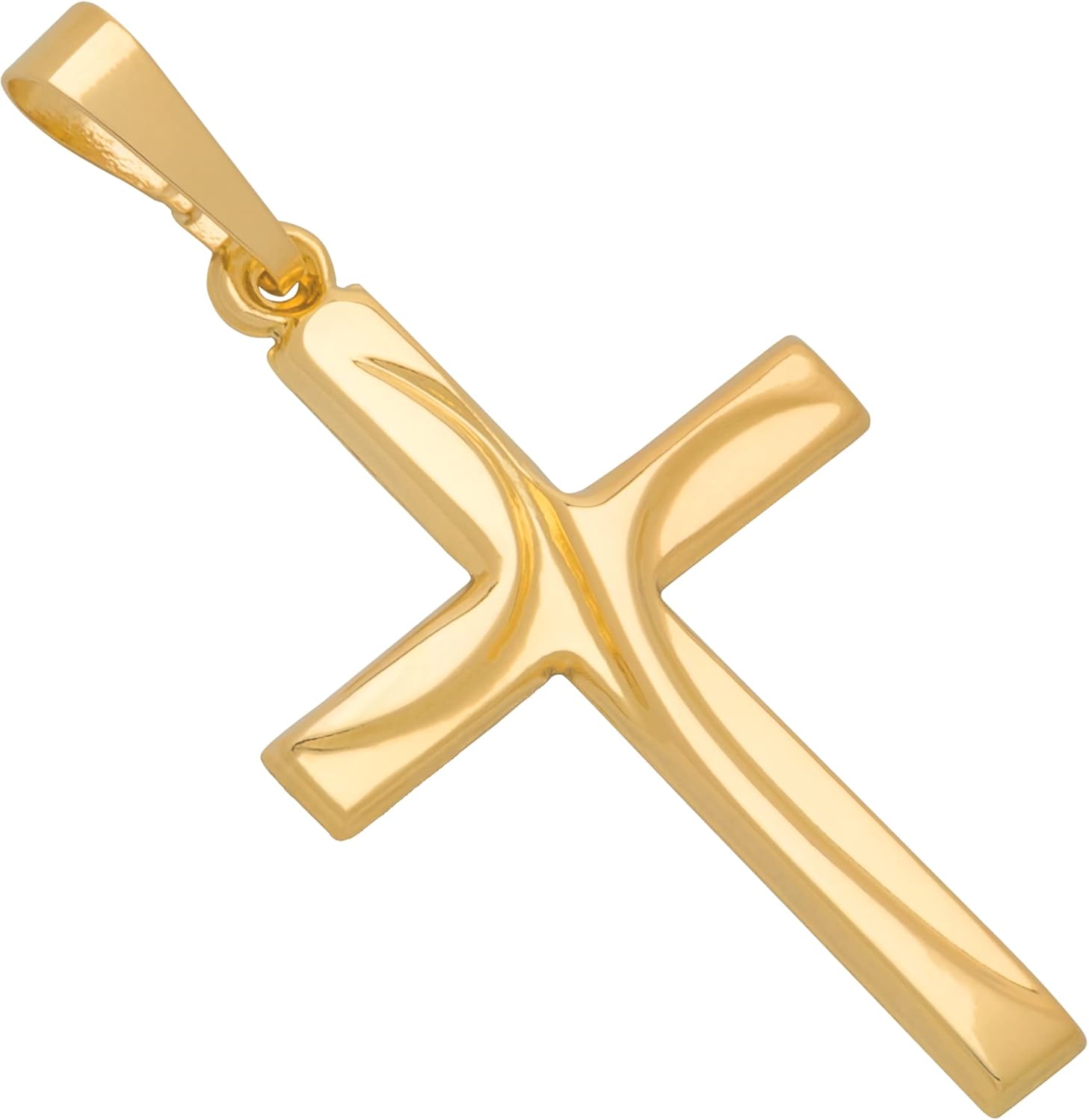MAZZERI 14k Gold Cross Pendant, Hypoallergenic Gold Religious Charms for Men and Women, Handcrafted in the USA