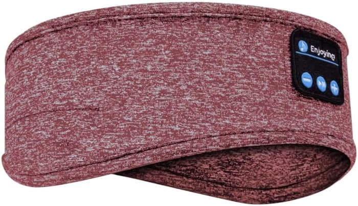 Wireless Bluetooth Sleeping Headband | Comfortable Sleep Headphones for Night Use, Soft Music & Meditation Headband with Built-in Speakers, Perfect for Side Sleepers, UK Compatible (Red)