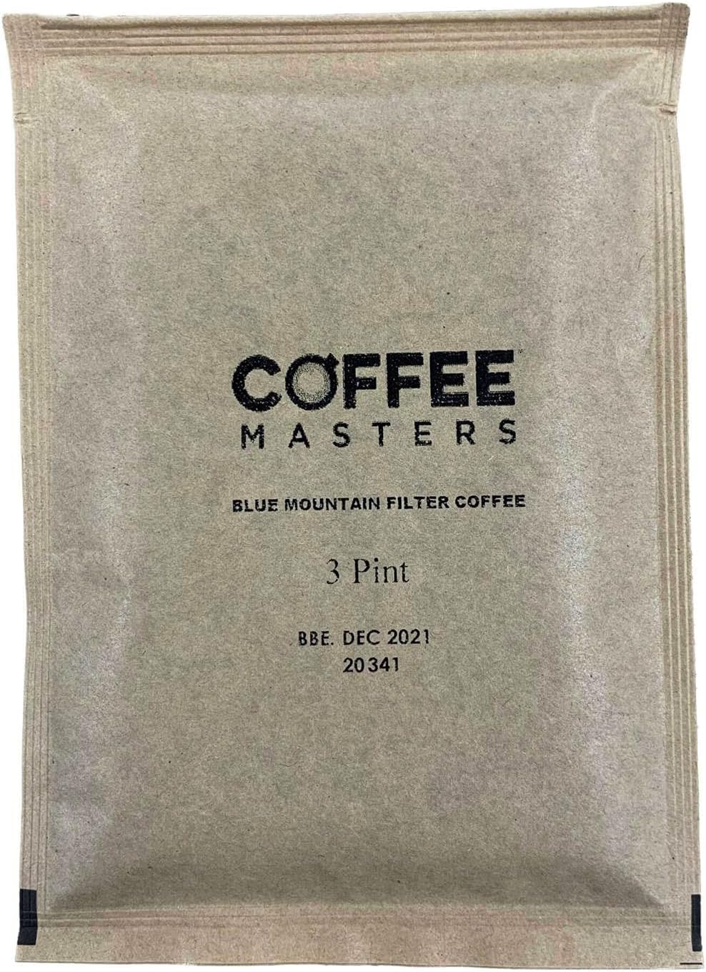 Coffee Masters Ground Coffee Blue Mountain Blend - 50 Sachets x 3 pints - Bonus 50 Filters - Made From 100% Arabica - Bulk Perfect for Barista Filter Machine