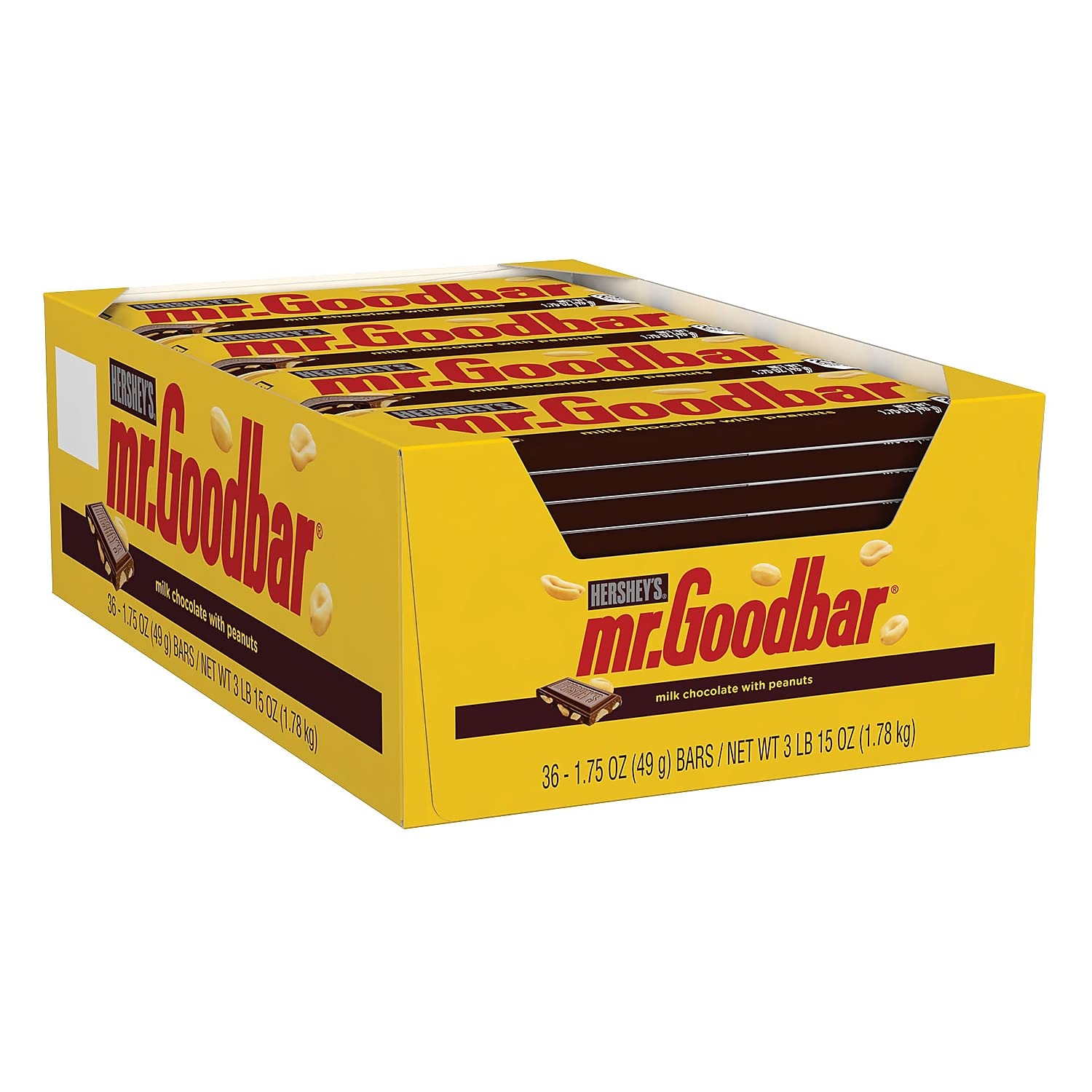 HERSHEY'S MR. GOODBAR Chocolate with Peanuts Candy Bars, 1.75 oz (36 Count)