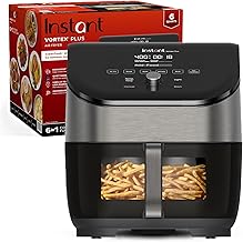Instant Vortex Plus 6QT Air Fryer with Odor Erase Technology, 6-in-1 Functions that Crisps, Roasts, Broils, Dehydrates, Bakes & Reheats, 100+In-App Recipes, from the Makers of Instant Pot,1700W,Black