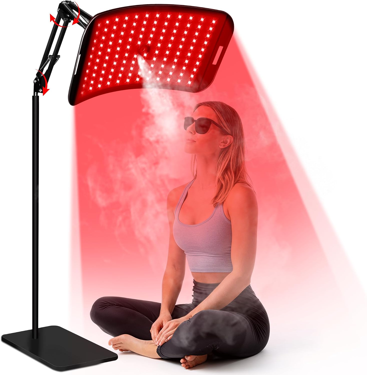 Red Light Therapy for Face and Body, Infrared Red Light Therapy Lamp with Stand, Atomization Function, 660nm Red Light & 850nm Infrared LED Light Therapy Device for Full Body Skin Care