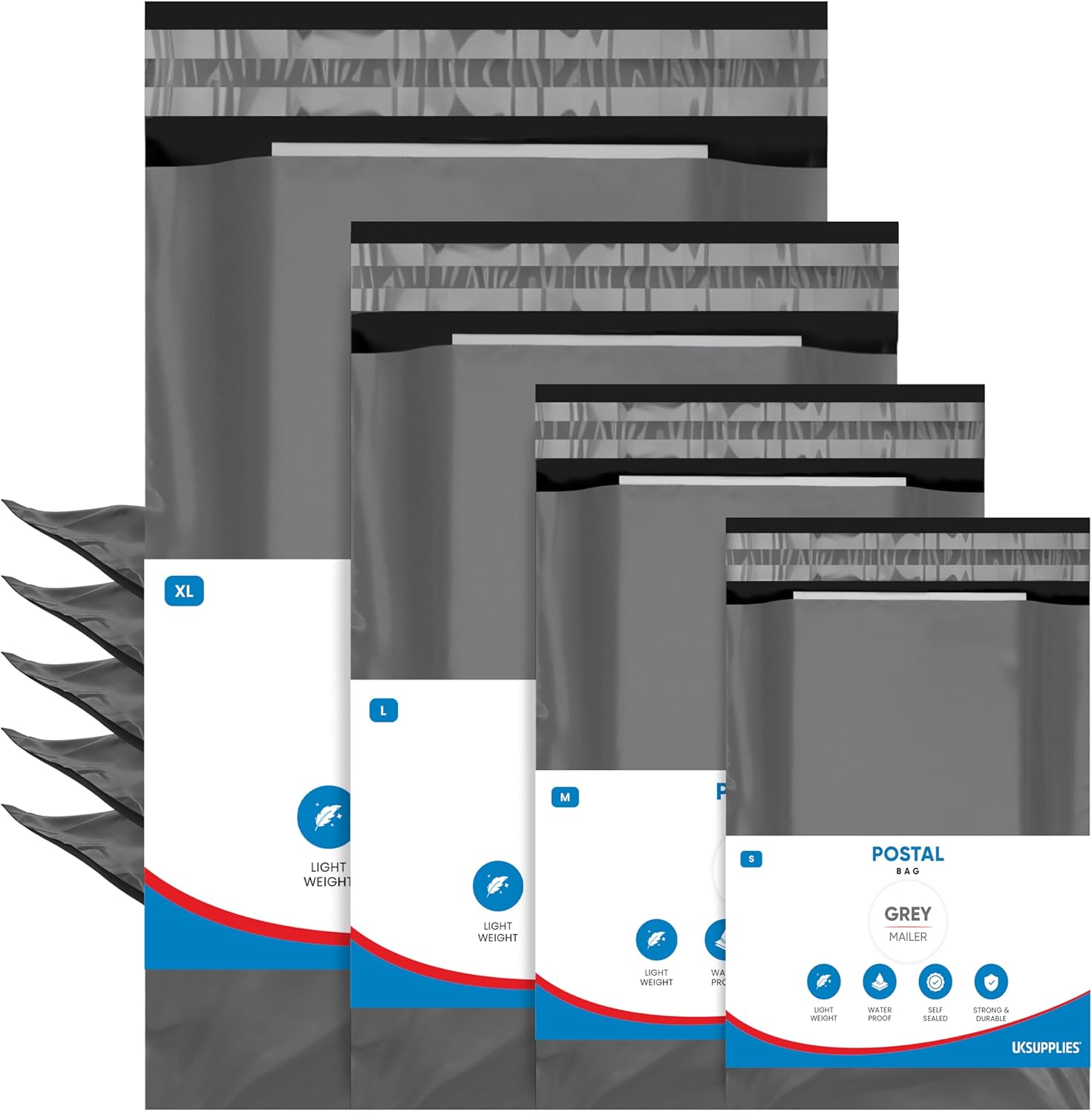 UK SUPPLIES LIMITED S M L XL (Pack of 25 50 100) Grey Mailing Bags Waterproof Peel & Seal Envelopes Parcel Mailing Bag for Posting Clothes Parcel Mailers X-Small (6 x 9 / 165mm x 230mm) Pack of 50