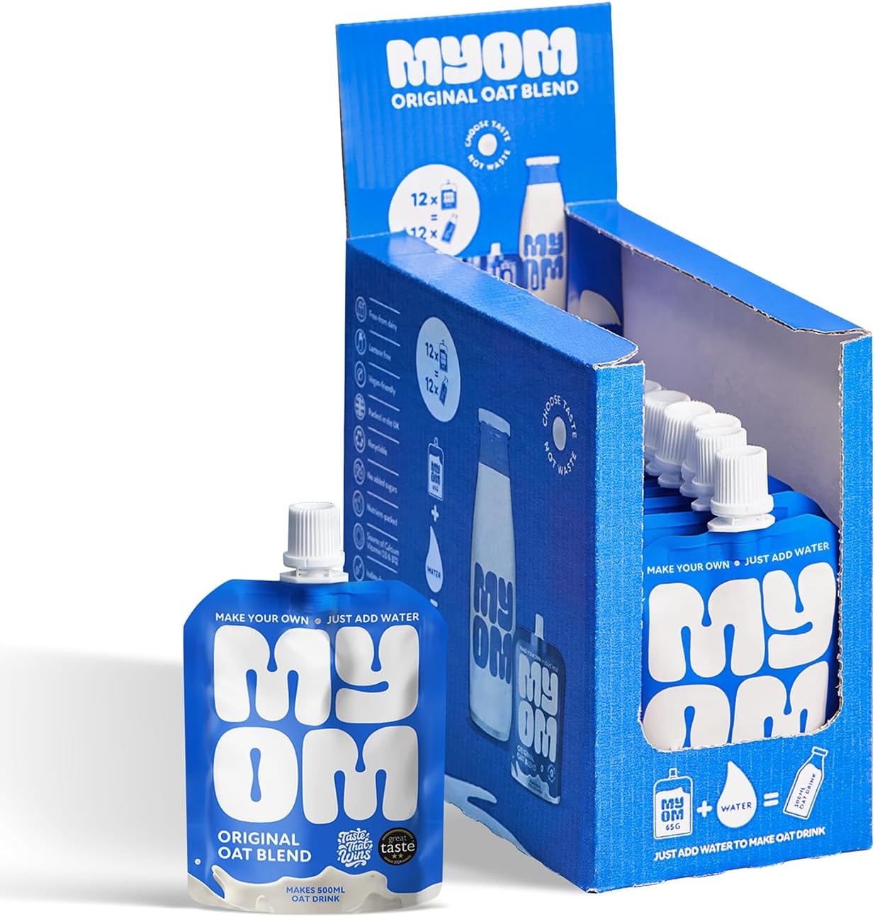 MYOM Oat Milk-Free Drink Premix - Makes 6 Litres - 12 Pouches