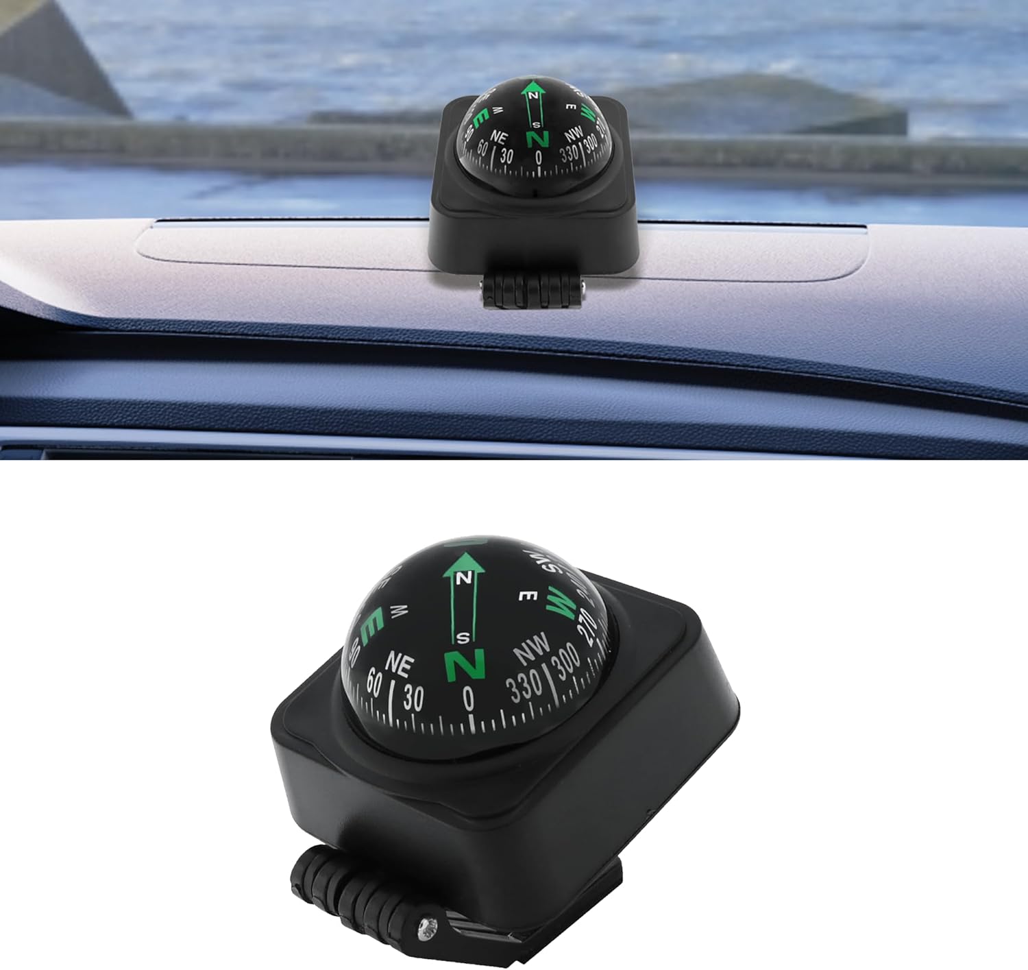 Car Compass Ball,Adjustible and Night Vision Car Compass Dashboard for Find Direction,Universal Car Accessories for Boat Car Truck SUV