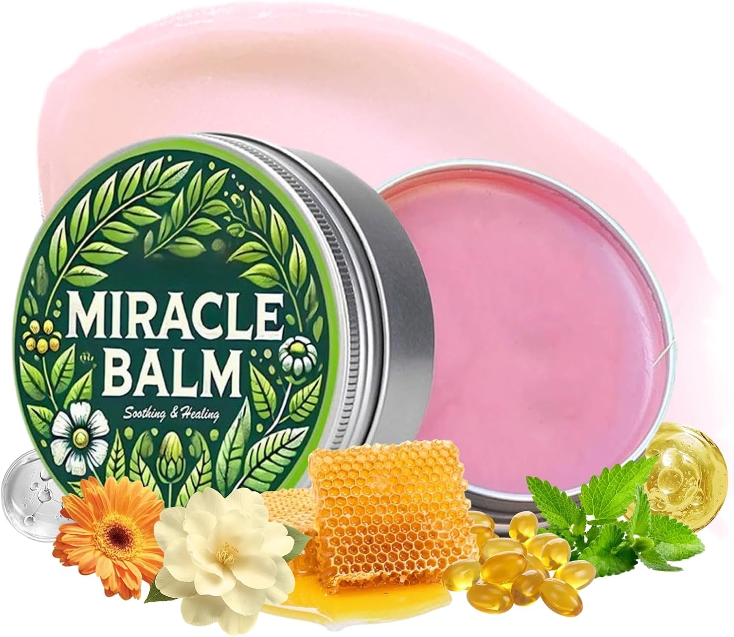 Miracle Balm - Herbal Balm for Skincare - Miracle Bal_m for Legs and Feet - Soothing Joint Cream with Natural Ingredients - Body Cream Relieve Discomfort & Non-Sticky & Fast-Absorbing 1pc