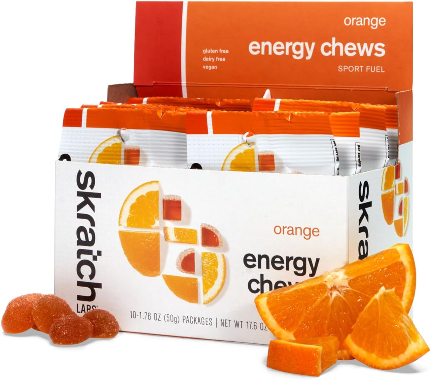 Skratch Labs Energy Chews, Gel Alternative, Orange, 10 Pack