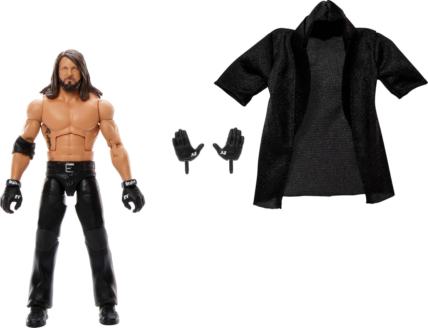 Mattel WWE Elite Action Figure & Accessories, Series #116 6-inch Collectible AJ Styles with 25 Articulation Points & Swappable Hands