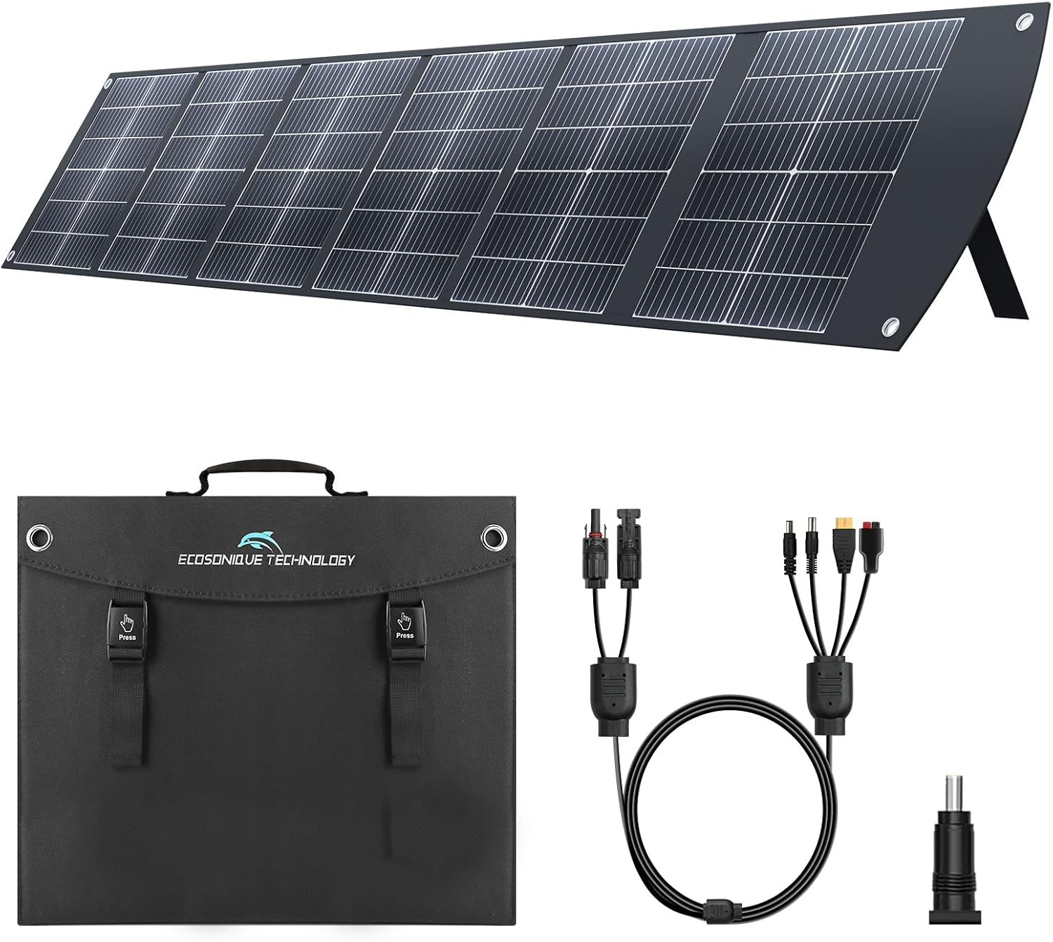 200W Portable Solar Panel with USB-C PD 65W & USB-A QC3.0, MC4 & DC-Output
