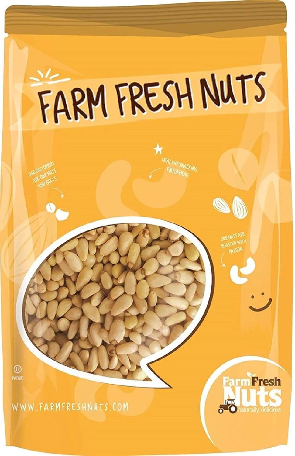 Raw Natural Shelled Pine Nuts/Pignolias (1 Lb.) - Vegan & Keto Friendly - Handpicked for Freshness & Quality - Compares to Organic - Farm Fresh Nuts Brand