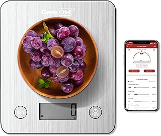 Geek Chef Food Scale,Smart Food Nutrition Scale, Scale for Food Weight Loss,Digital Kitchen Scales,Kitchen Tools for Baking, Cooking,Meal Prep,Weight Loss,1g/0.1oz Precise Graduation, Stainless Steel