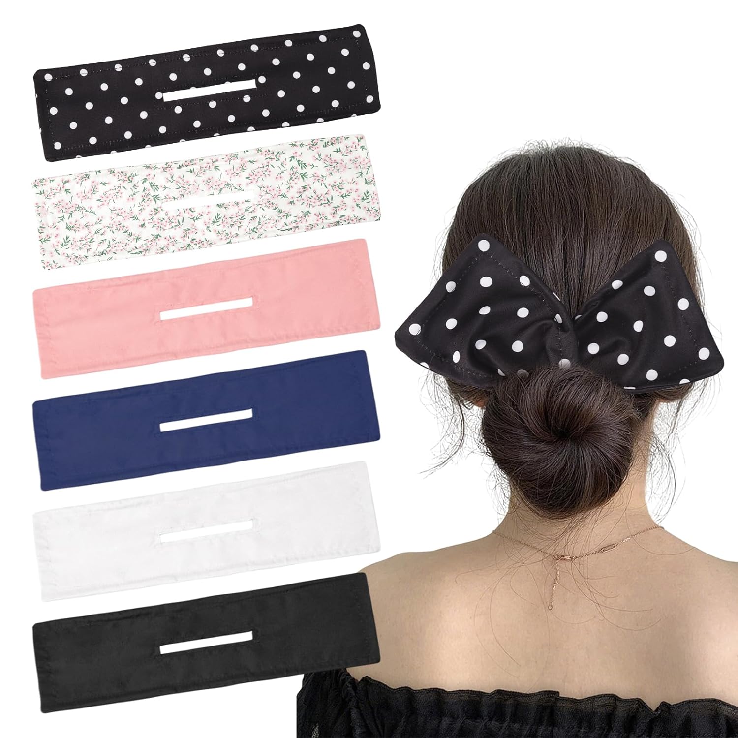6Pcs Deft Hair Bun Maker, Bun Makers for Women French Curl Clips and Accessories for Women's Long, Thick or Thin Hair