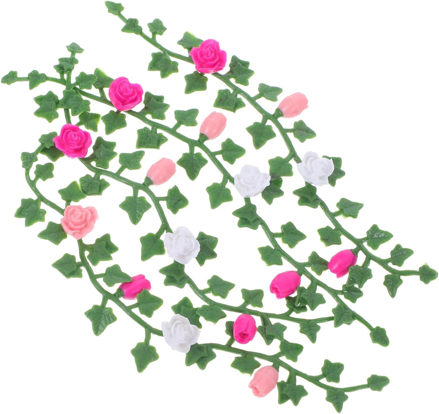 SOIMISS Artificial Flower Vines for Dollhouse Elegant Mini Plant Garlands Garden Ornaments for Diy Crafts Photography Props Dollhouse Decorations Mini Plants for