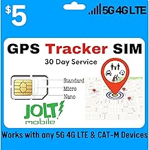 Jolt Mobile $5 Preloaded GSM SIM Card for 5G 4G LTE GPS Trackers for Pet Kids Senior Vehicle Car Activity Tracking Devices | 30 Days Wireless Service in The US with Canada & Mexico Roaming