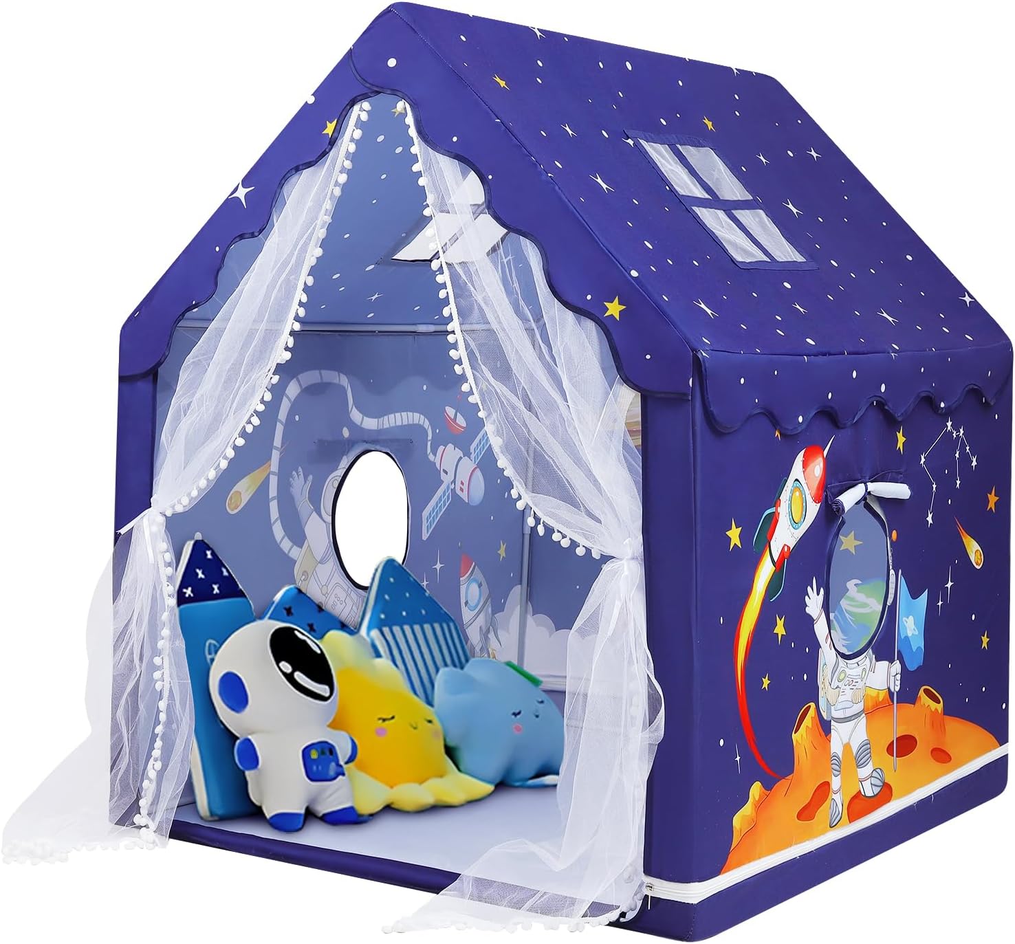 Kids Play Tent Large and Foldable Kids Playhouse with Windows | Portable and Lightweight Playtent Indoor &Outdoor for Toddlers Children Gift