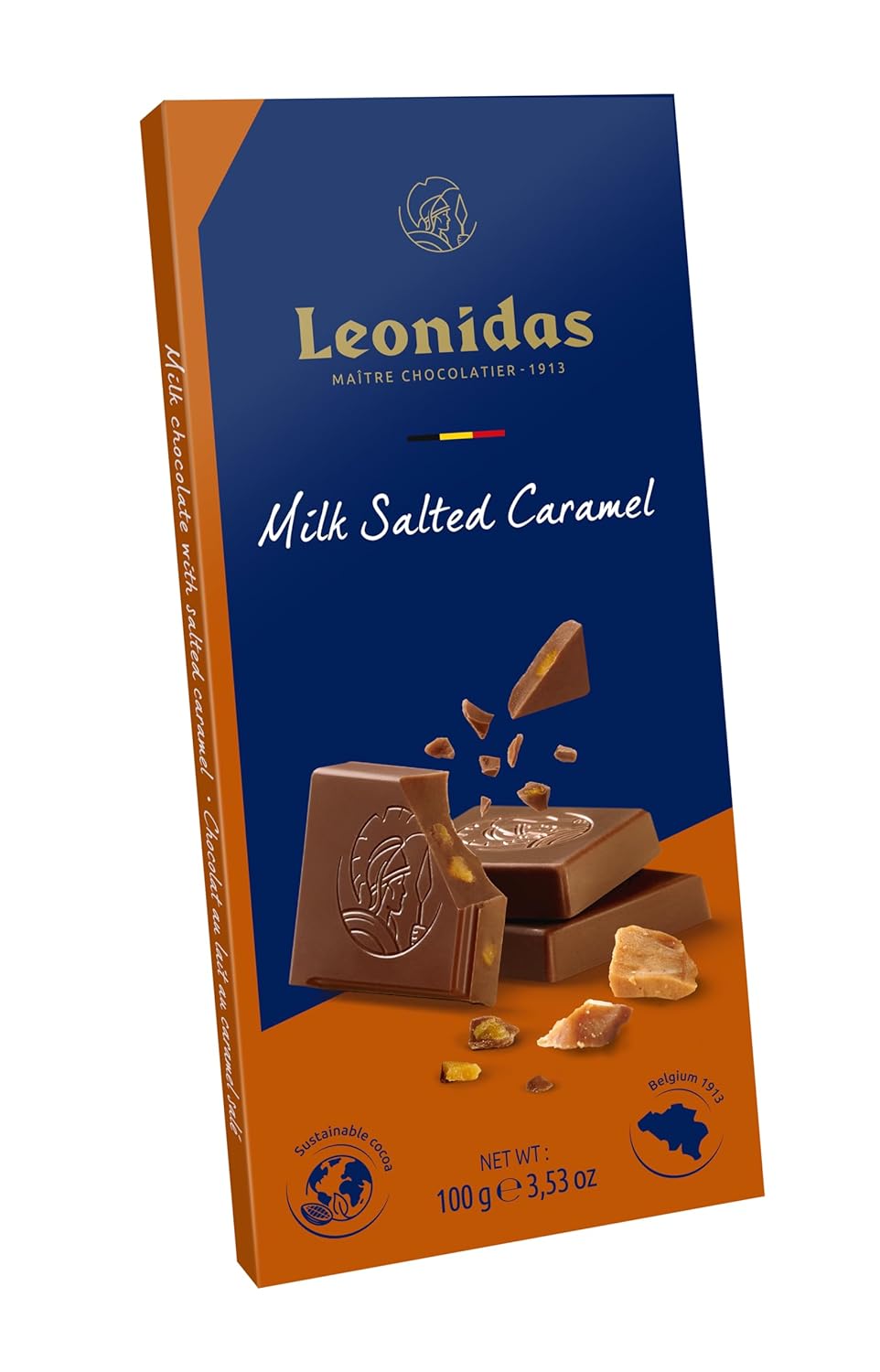 Leonidas Belgian Chocolates - Milk Salted Caramel Chocolate Bars - 100 gr