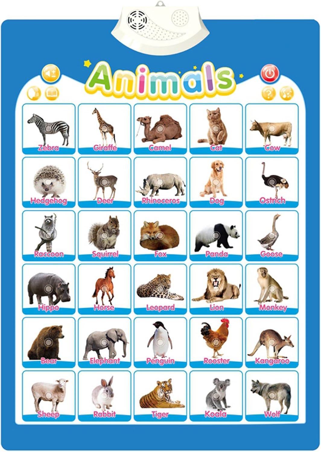 Educational Talking Wall Chart For Kids Interactive Learning Tool For Toddler Preschool Sounding Cogntion Skill Poster Sound Chart