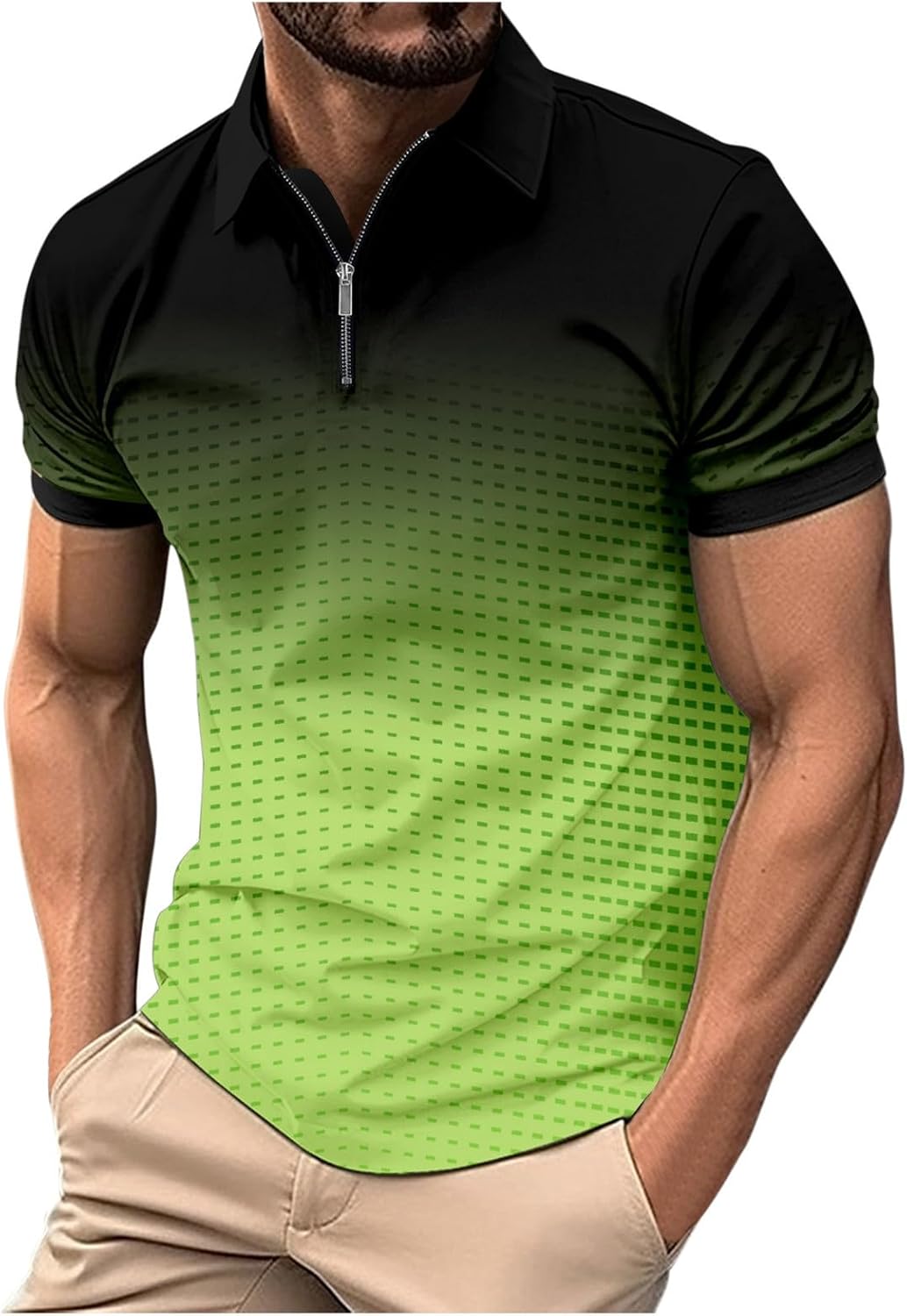 Men's Polos Golf Printed Polo Shirt for Men Casual Elastic T-Shirt Soft Tee Polo Tops Outdoor Sports Athletic Tennis Performance Breathable T-Shirt for Golf Tennis Work Golf Clothing for Men Tshirts