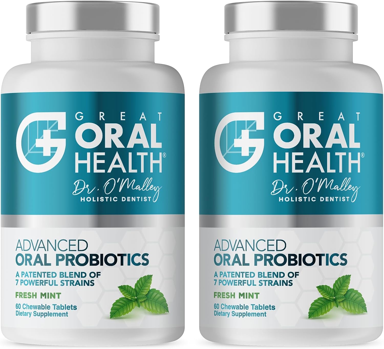 Oral Probiotics for Mouth Bad Breath Treatment for Adults: Dentist Formulated BLIS K12 M18 Advanced Oral Probiotics for Teeth and Gums, 60 Chewable Oral Health Probiotics Supplement Tablets (Mint 2pk)