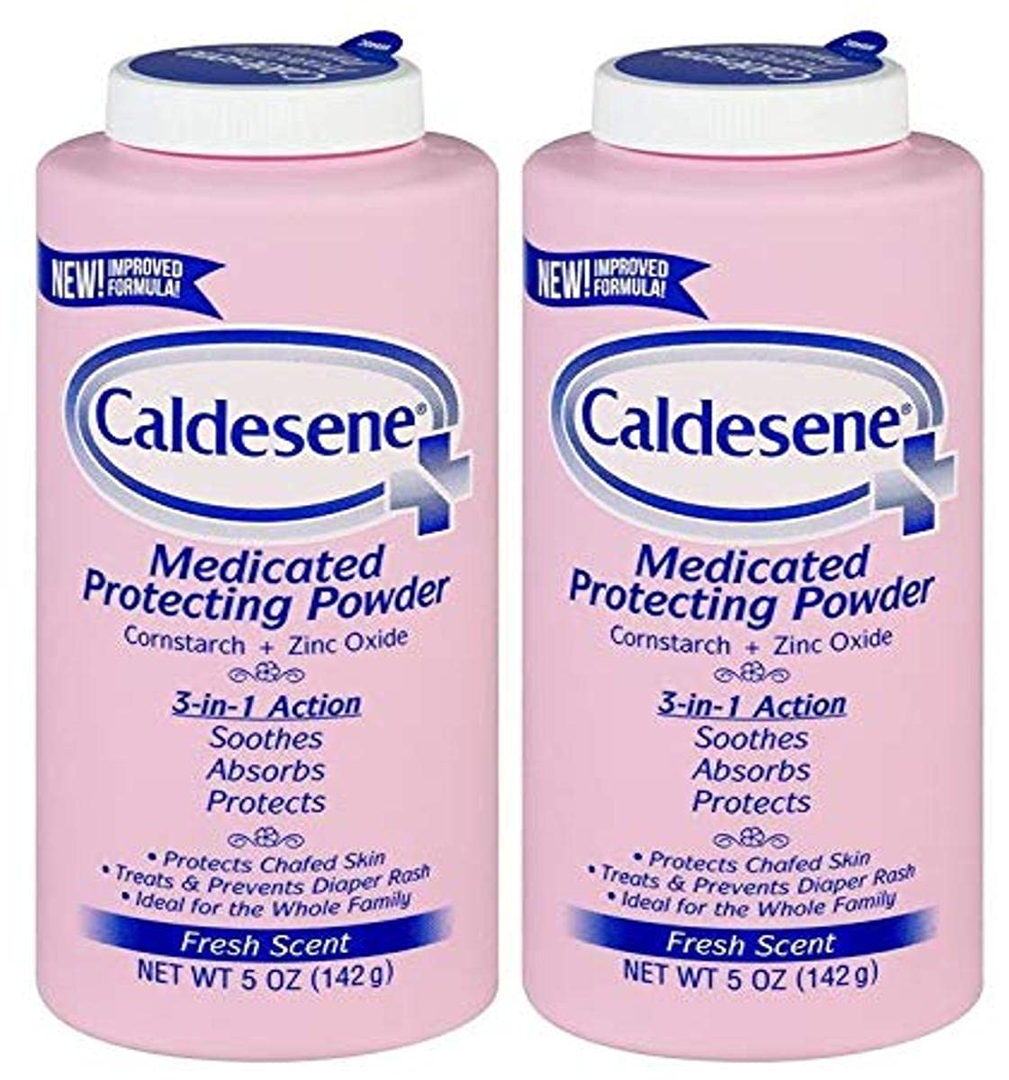 Caldesene Medicated Protecting Body Powder with Zinc Oxide and Cornstarch, Talc Free, 5 Oz (Pack of 2)