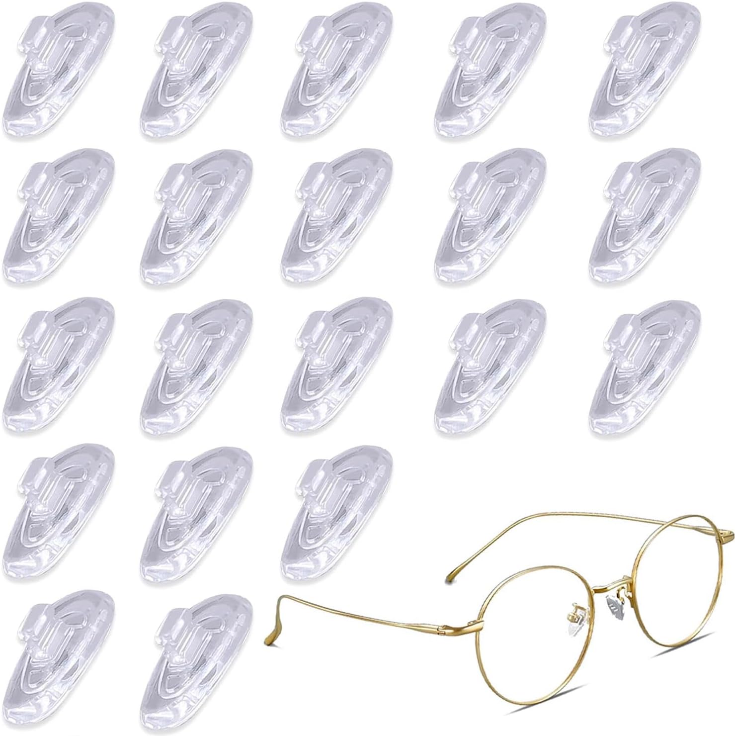 10 Pairs Nose Pads for Glasses Push on Nose Pads Silicone Nose Pads for Eyeglasses and Sunglasses