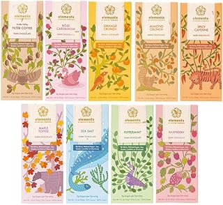 Elements Truffles Complete Collection - Ayurvedic Chocolate Bars Variety Pack - Heavy Metal Tested - Dairy Free, Paleo, Gluten Free, Non-GMO, Raw, Organic - Healthy Chocolate Bar Gift Set - Pack Of 9