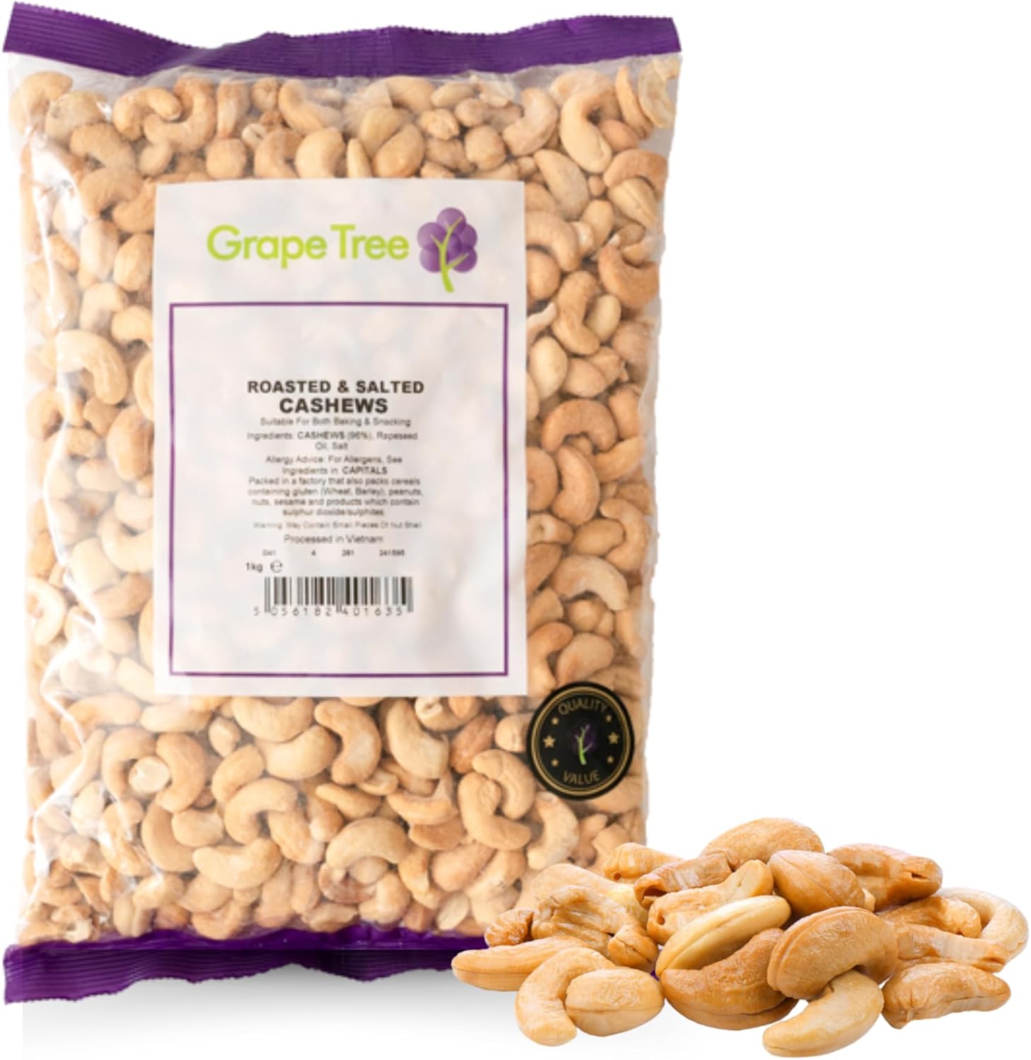 Grape Tree Roasted Salted Cashews 1kg