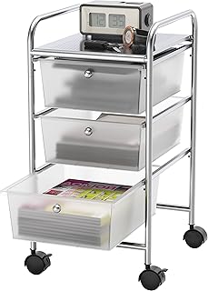 Simple Houseware Utility Cart with 3 Drawers Rolling Storage Art Craft Organizer on Wheels