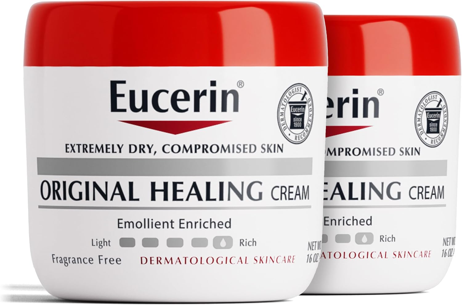 Eucerin, Original Healing, Creme for Very Dry, Sensitive Skin, Fragrance Free (pack of 2)